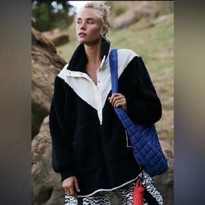 FP Movement by Free People Black and Cream Teddy Jacket